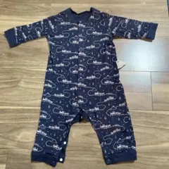 UNIQLO ベビー ロンパース 80 ネイビー 電車柄