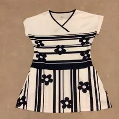 Prince テニスウェア ワンピース　Vネック 花柄　Lサイズ