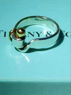 Old tiffanyフックアンドアイ コンビリング シルバー925 ゴールド