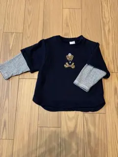 petit main クマ刺繍トレーナー　80cm