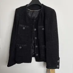 ツイードジャケット 黒