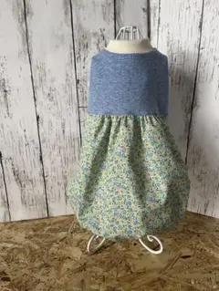 春夏犬服　new花柄バルーンドレス