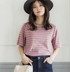 【coca ボーダースムースTee ピンク M】おしゃれ★顔映り◎のサムネイル