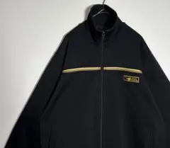 レトロデザイン　刺繍ロゴ　ブラック　ゴールド　トラックジャケットのサムネイル