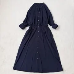 大きいサイズ44マッキントッシュロンドンロングシャツワンピース体型カバーネイビーのサムネイル