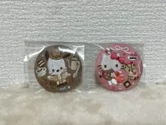 【開封のみ】サンリオ　 刺繍缶バッジ　ハローキティ　ポチャッコ　2個 まとめ売り