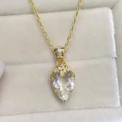大きめひと粒ハートの可愛いネックレス 刻印無し ビジューアクセサリー 