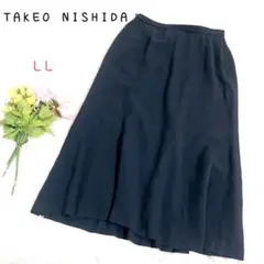 ♡タケオニシダ【LL】ロングスカート フレアスカート シンプル キュプラのサムネイル