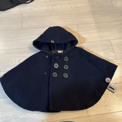 ネイビー フリースコート フード付き