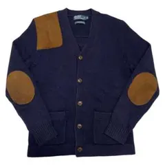 ラルフローレン　エルボーパッチ　カーディガン　90s ネイビー　アメトラ　M