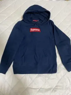 【中古美品】Supreme ネイビー パーカー Mサイズ
