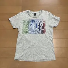 グラニフ　グレー テキストプリント Tシャツ 綿100% 半袖