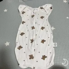 手が出せるスワドル Mサイズ クマ柄 100%コットン