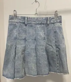 GU デニム プリーツスカート ローウエスト ミニスカート