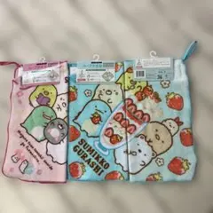 すみっコぐらし ループ付きタオル 3枚セット 約33×33cm 入園入学準備
