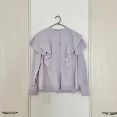 美品⭐︎ レトロガール ラベンダー フリル付き長袖シャツ