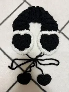 ハンドメイド　新品未使用　イヤーマフ　ブラック　ハート