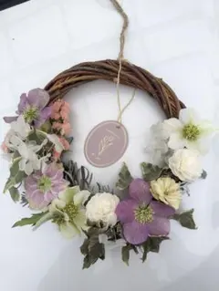 ナチュラルハーフリース春ドライフラワー 25cmクリスマスローズ