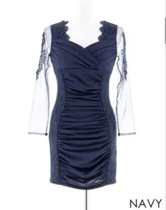 デイジーストア　デイジークイーン　キャバドレス　刺繍シースルーシャーリングタイト