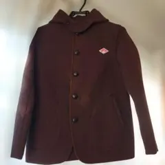 DANTON フード付きブラウンウールコート Sサイズ