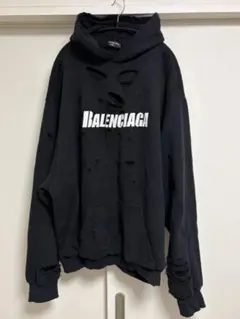 BALENCIAGA UNIFIT ダメージ加工 パーカー ブラック XXS - メルカリ
