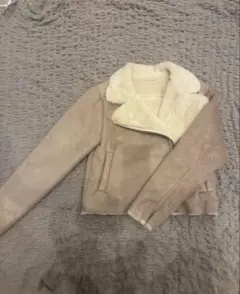 ピンクベージュ ムートン風ジャケット
