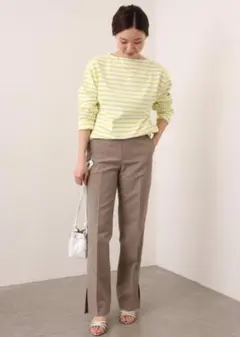 SAINT JAMES セントジェームス ウェッソン ボーダーカットソー 黄緑