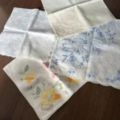レースハンカチ4枚セット