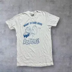 希少 ポパイ POPEYE キャラTシャツ ヴィンテージ風 現行無し 白 M
