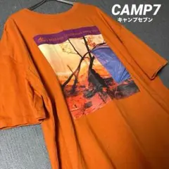 CAMP7 キャンプセブン オレンジ フォトプリントTシャツ スリット Lのサムネイル