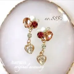 no.885♡ハンドメイドピアス　イヤリング　パール/ビジューアクセサリー