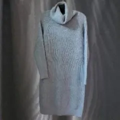 UNIQLO グレー タートルネックニットワンピース Lサイズ