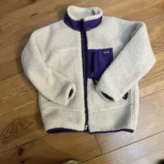 パタゴニア フリースジャケット L クリーム色/紫
