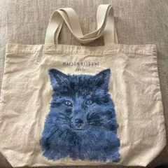 美品MAISON KITSUNE ブルーフォックスプリント トートバッグのサムネイル