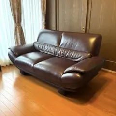 タッツー様 2人掛け 本革ソファ ダークブラウン - メルカリ