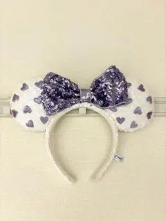 ディズニー ハート模様カチューシャ 紫