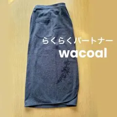 【らくらくパートナー】ダークグレー 花柄刺繍 巻きスカート　ロングスカート