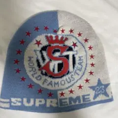 SUPREME UMBRO ニット帽・ビーニー 水色・白 - メルカリ