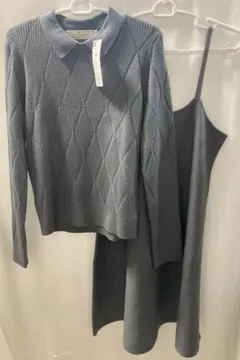 GU ジーユー 2ピースニットミニワンピース ットアップ