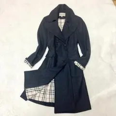 バーバリーロンドン　近代モデル　ウールコート　ロング　ノバチェック ￼
