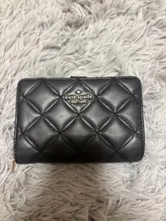 kate spade 二つ折り財布 黒 キルティング