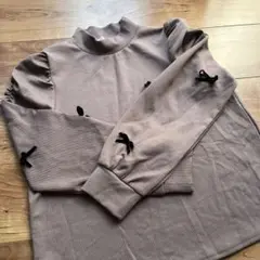 elume ブラウンリブ編み長袖セーター