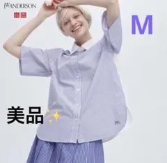 UNIQLOユニクロjw Anderson ストライプリラックスシャツMのサムネイル