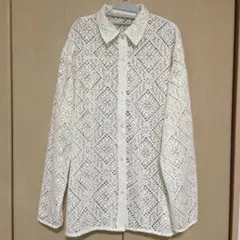 AMERICAN HOLIC レース長袖シャツ アイボリー　Lのサムネイル