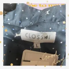 CLOSSI ドット柄犬プリントパジャマ L