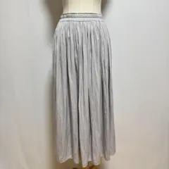 ユニクロ シフォンプリーツスカート M グレー ロング丈