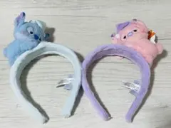 値下げしました！香港ディズニー　スティッチ・エンジェルぬいぐるみ付きカチューシャ