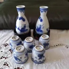 期間限定★青白磁 お猪口5個と徳利2個 セット