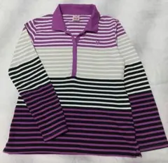 le coq sportif ストライプ長袖ポロシャツ