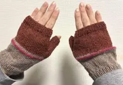 ピンクライン入り　アームウォーマー　ハンドメイド